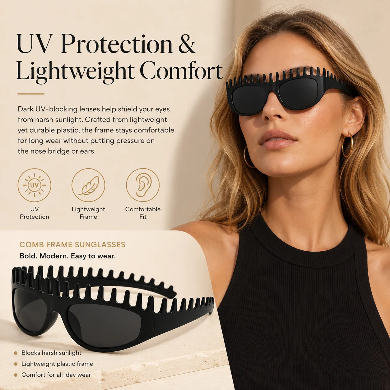 Jagged-Frame Y2K Oval Sunglasses with a Spiky Retro Look