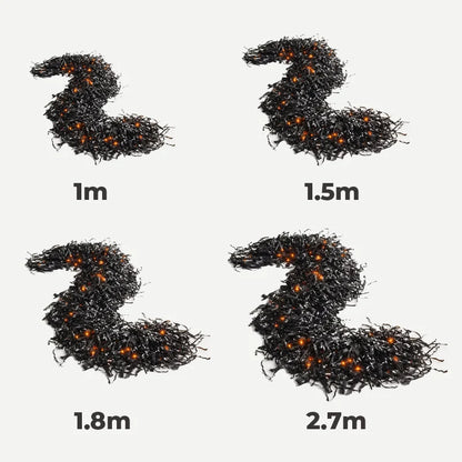 Decorative Fireplace Decor Set with LED Lights – Black Vine Garland
