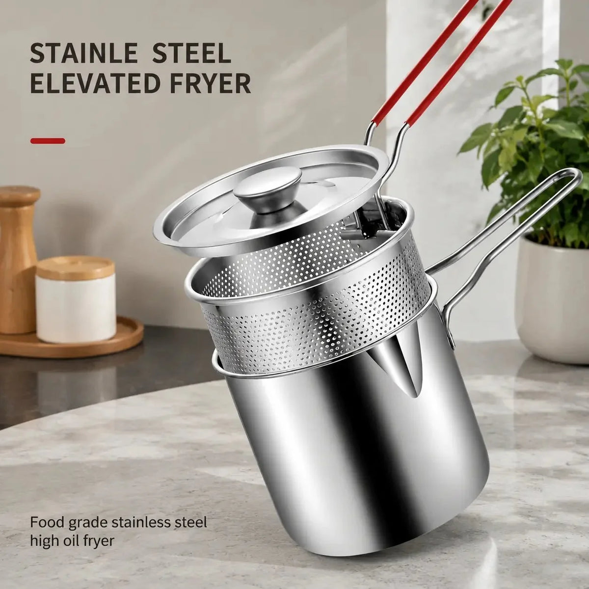 Space-Saving Restaurant-Quality Crispy Frying at Home Compact