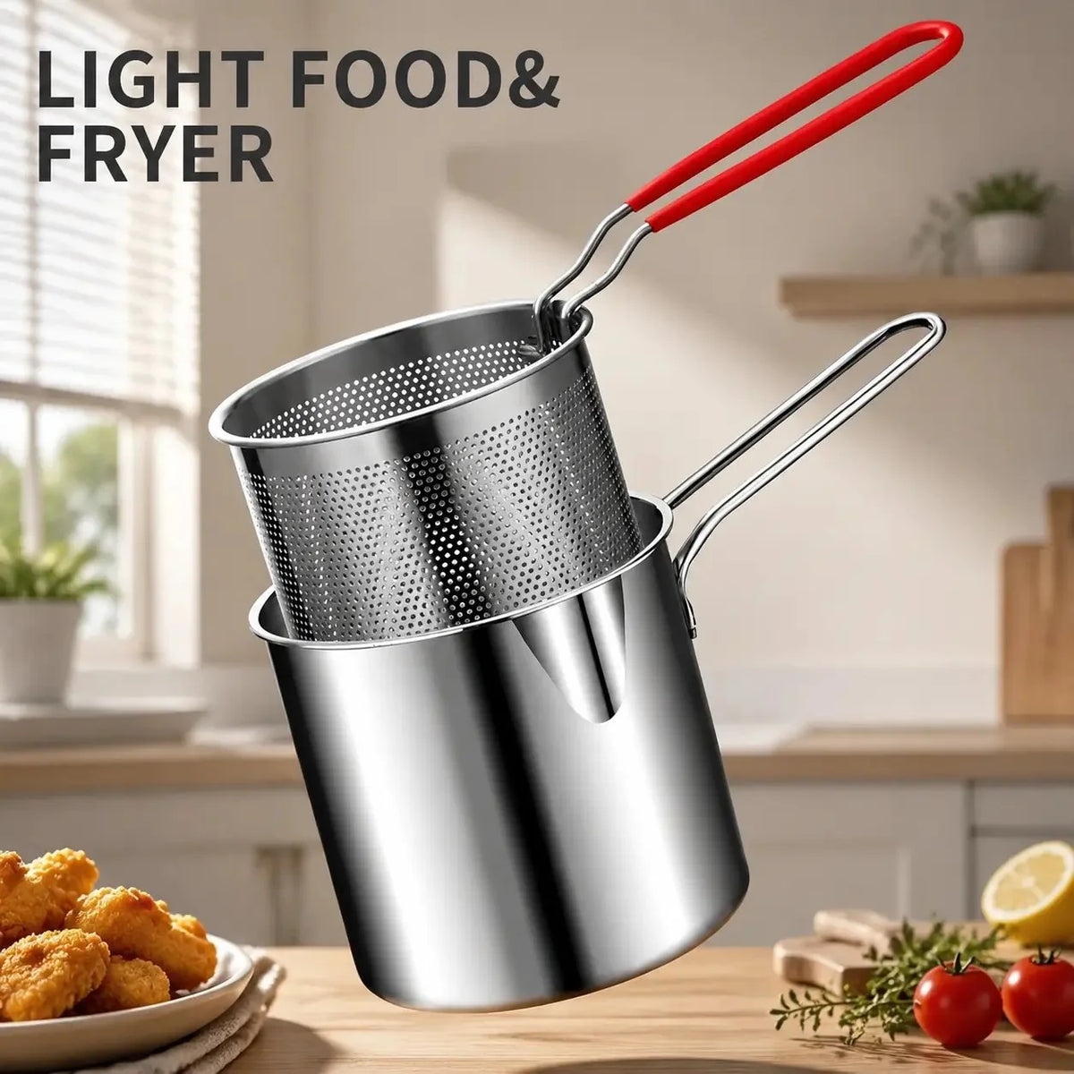 Space-Saving Restaurant-Quality Crispy Frying at Home Compact