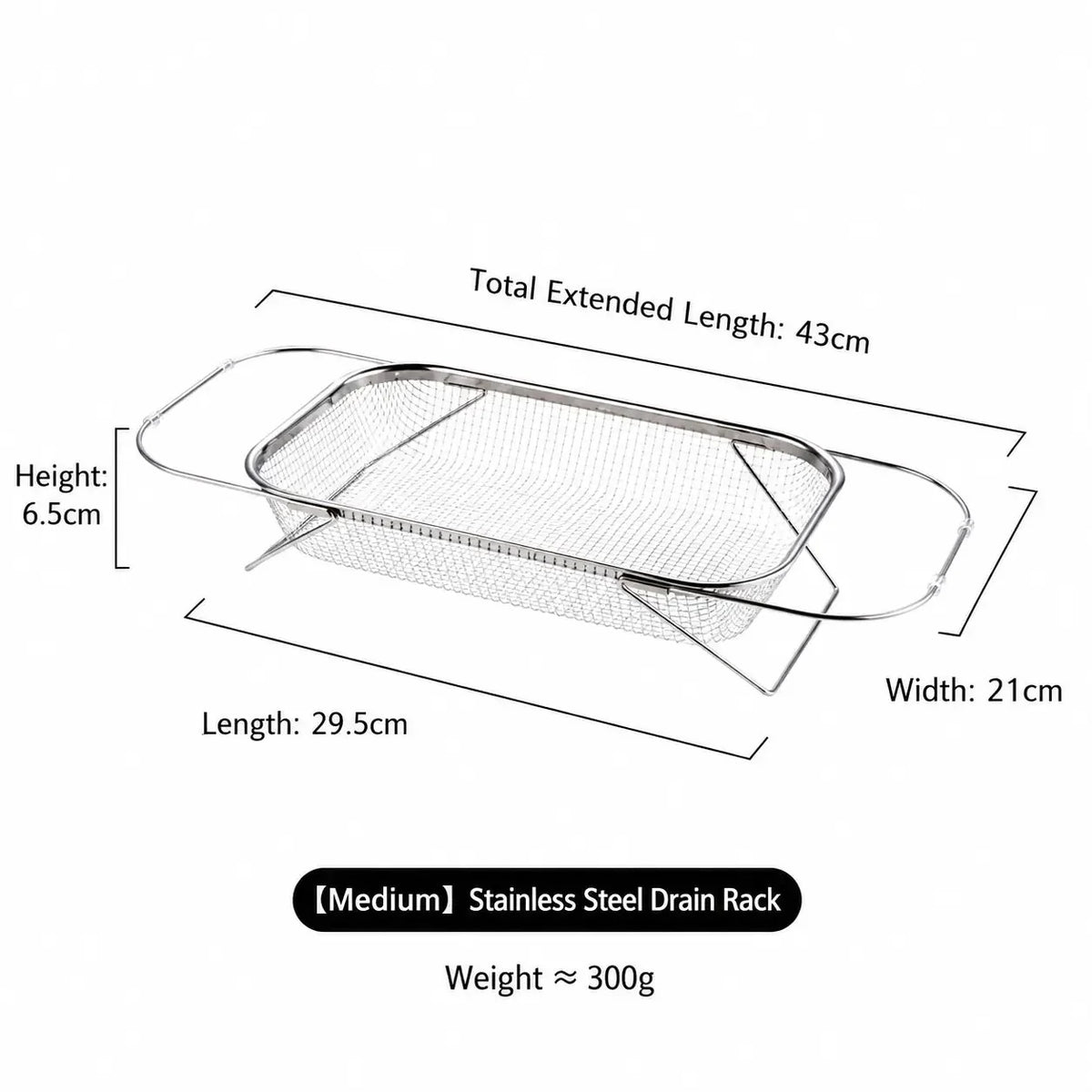 Practical Stainless Steel Over-The-Sink Colander Strainer Basket