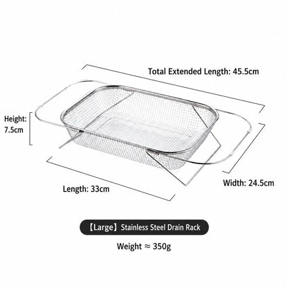 Practical Stainless Steel Over-The-Sink Colander Strainer Basket