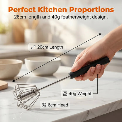 Practical Stainless Steel Semi-Automatic Hand Egg Beater – Fast &