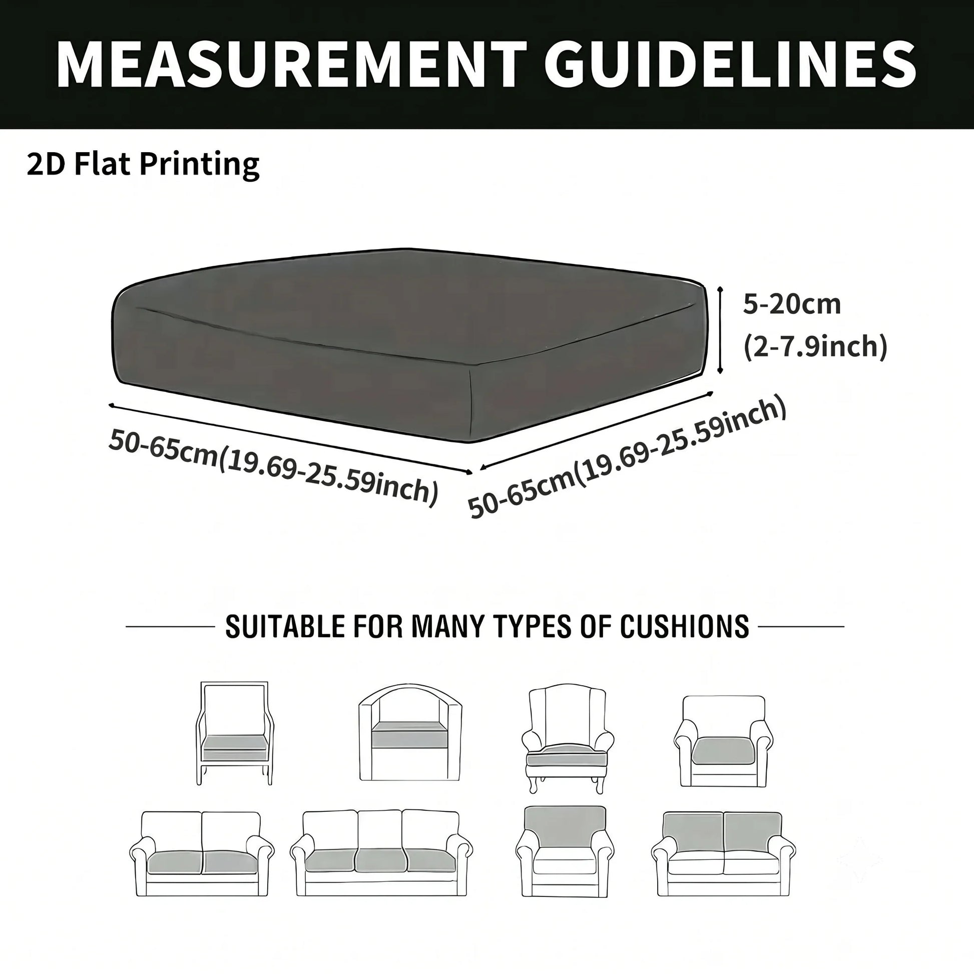 Stretch Sofa Cushion Cover Set, Available in 4, 8 or 12 Pieces