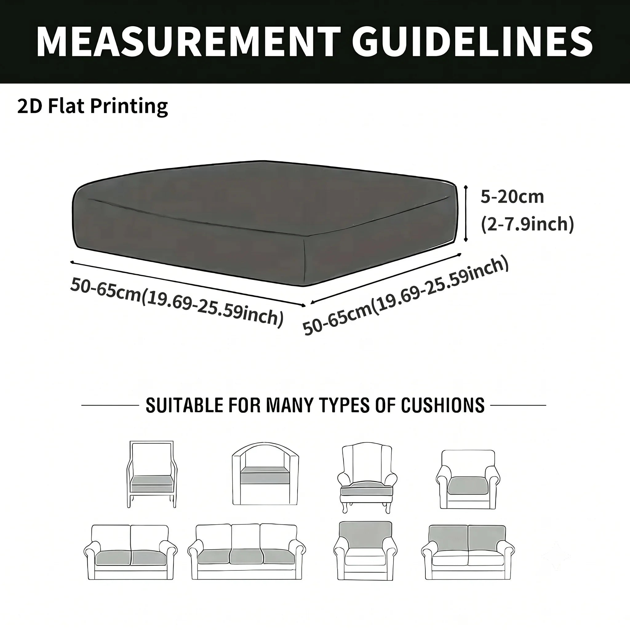 Stretch Sofa Cushion Cover Set, Available in 4, 8 or 12 Pieces