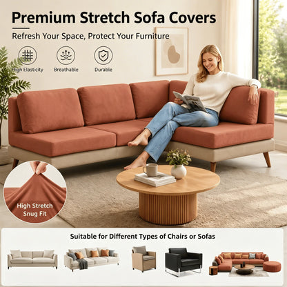 Stretch Sofa Cushion Cover Set, Available in 4, 8 or 12 Pieces