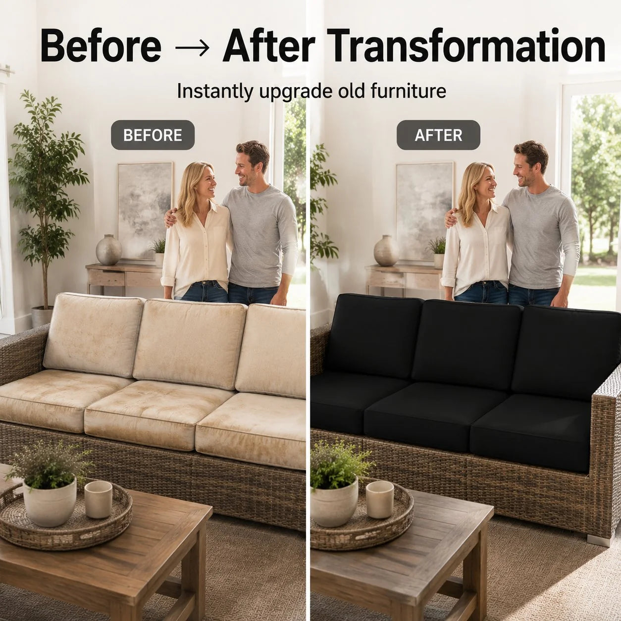 Stretch Sofa Cushion Cover Set, Available in 4, 8 or 12 Pieces