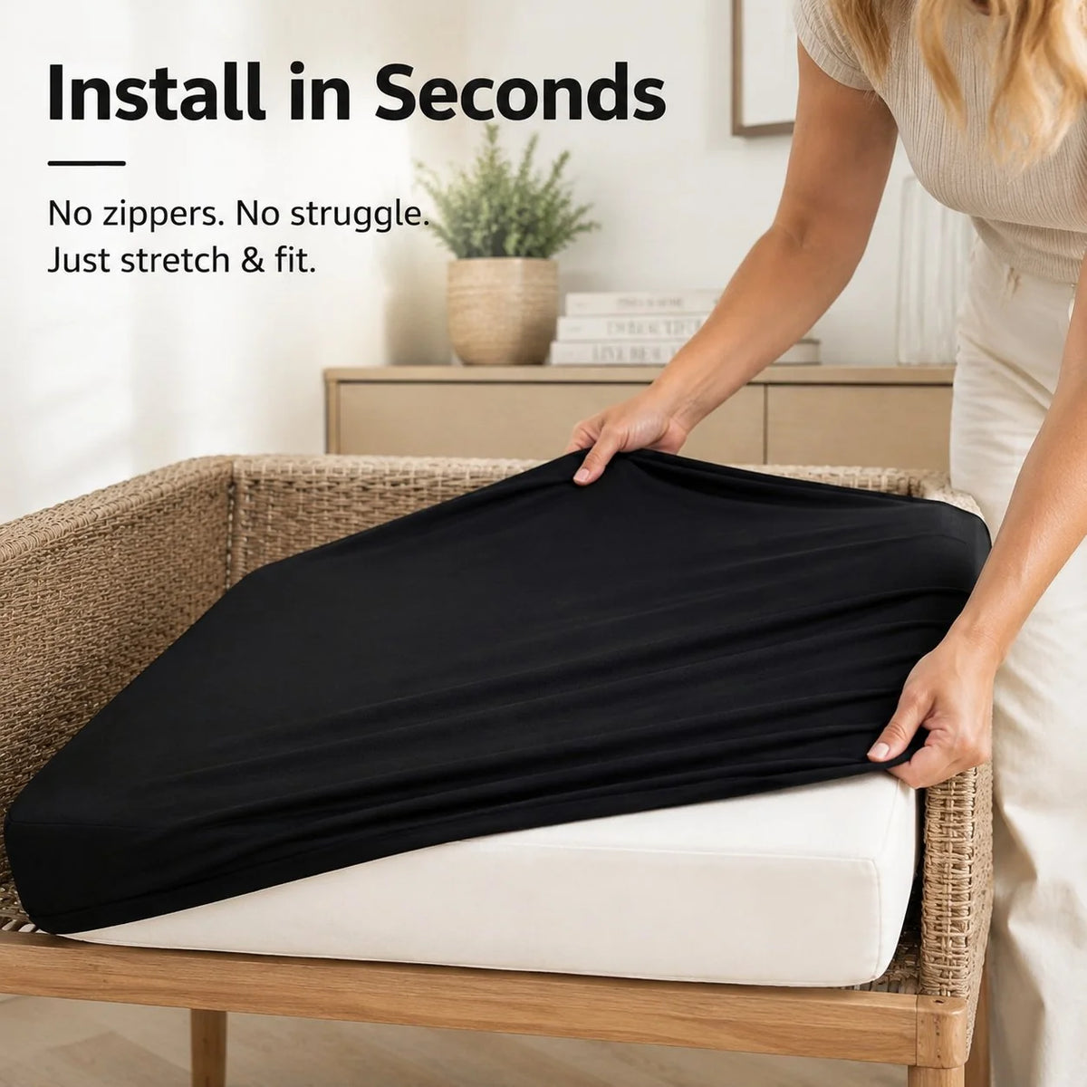 Stretch Sofa Cushion Cover Set, Available in 4, 8 or 12 Pieces