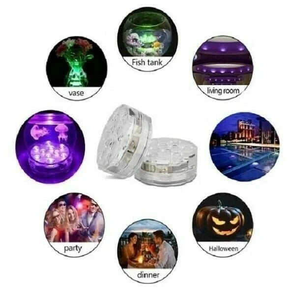 Vibrant Submersible LED Pool Lights with RF Remote