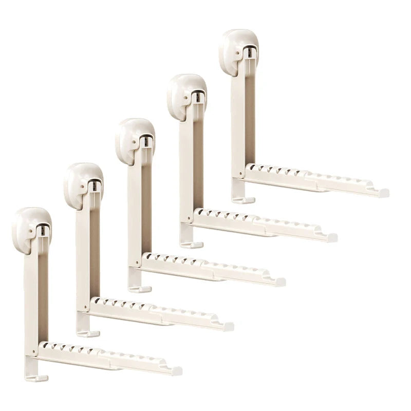 Purpose-Built Suction-Cup Telescoping Folding Clothes Rack – No