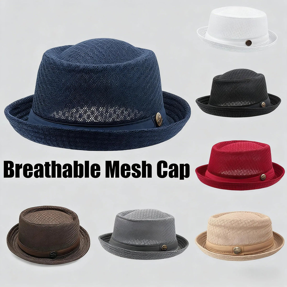 Breathable Mesh Pork Pie Hat for Summer Style