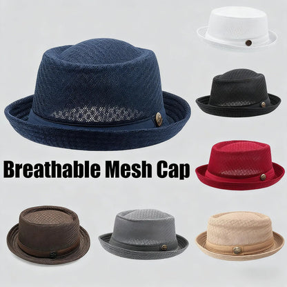 Breathable Mesh Pork Pie Hat for Summer Style