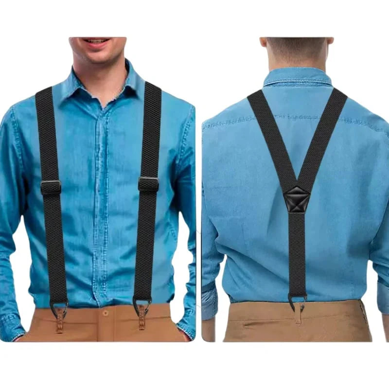 Men's X-Back Suspenders with Secure Hook Clips