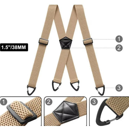 Men's X-Back Suspenders with Secure Hook Clips