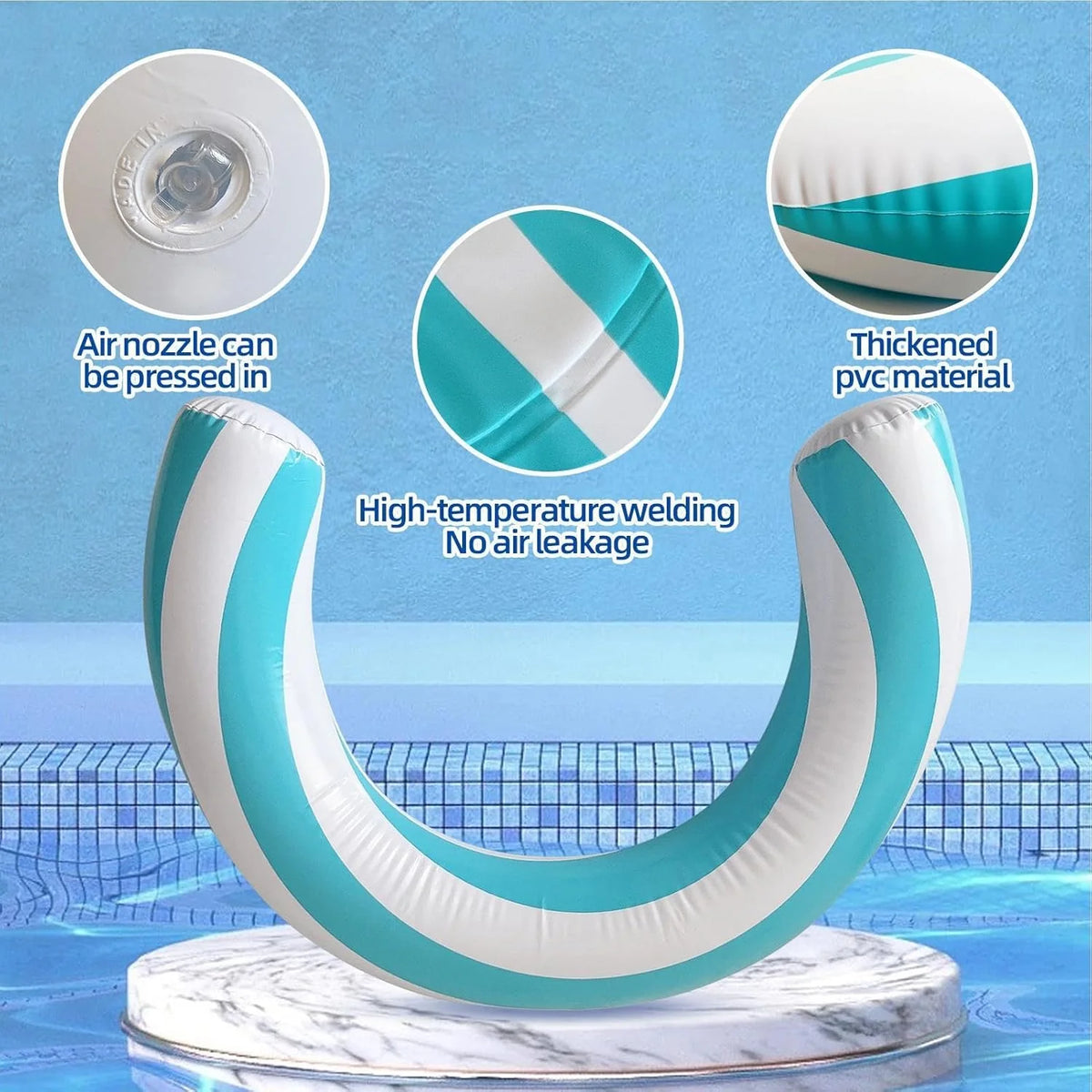 Durable Striped Inflatable Pool Noodle Float for Adults and Kids