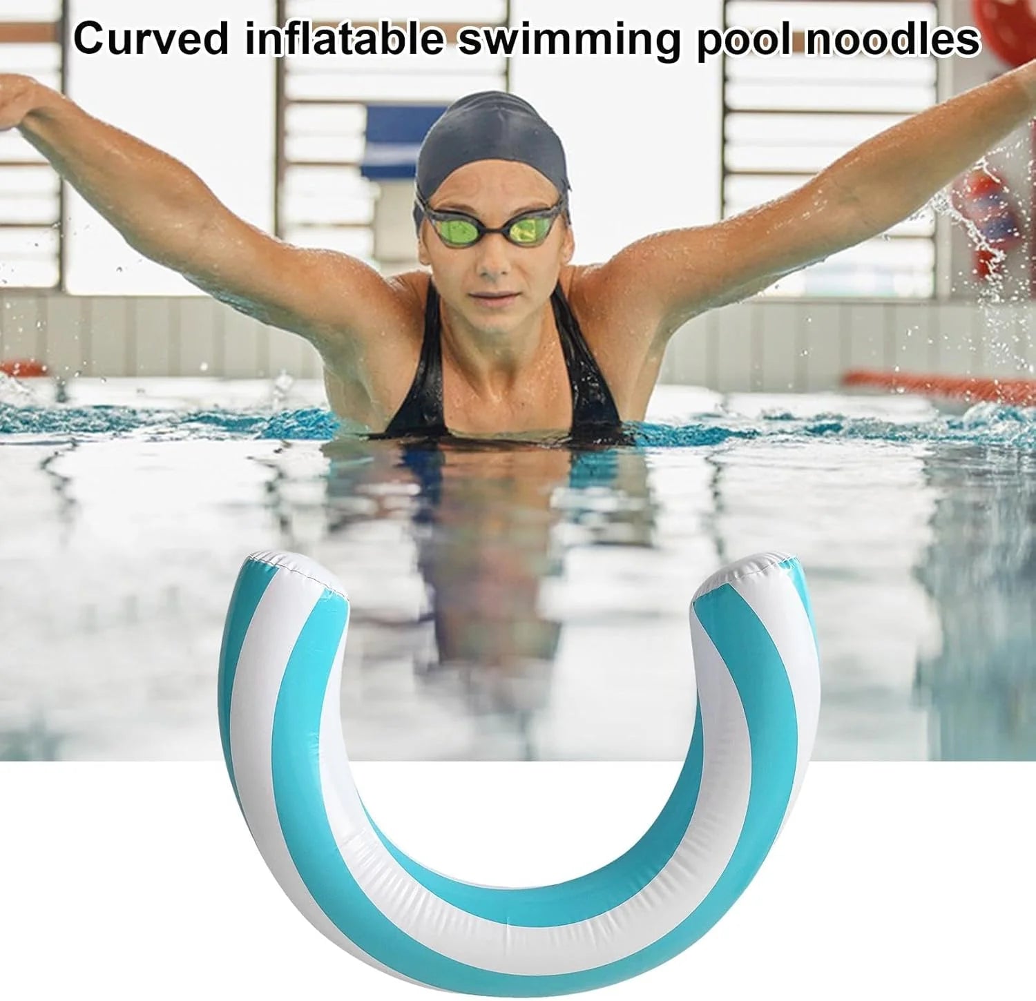 Durable Striped Inflatable Pool Noodle Float for Adults and Kids