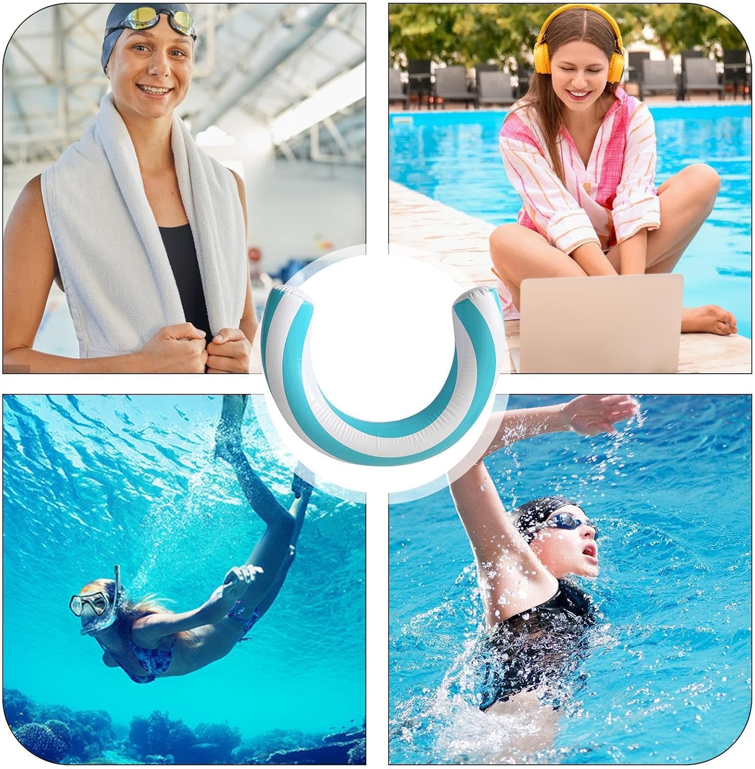 Durable Striped Inflatable Pool Noodle Float for Adults and Kids