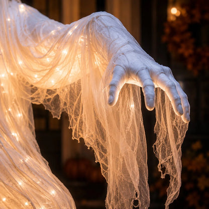 Decorative wirling Ghost Pumpkin Yard Lamp for Focused Lighting