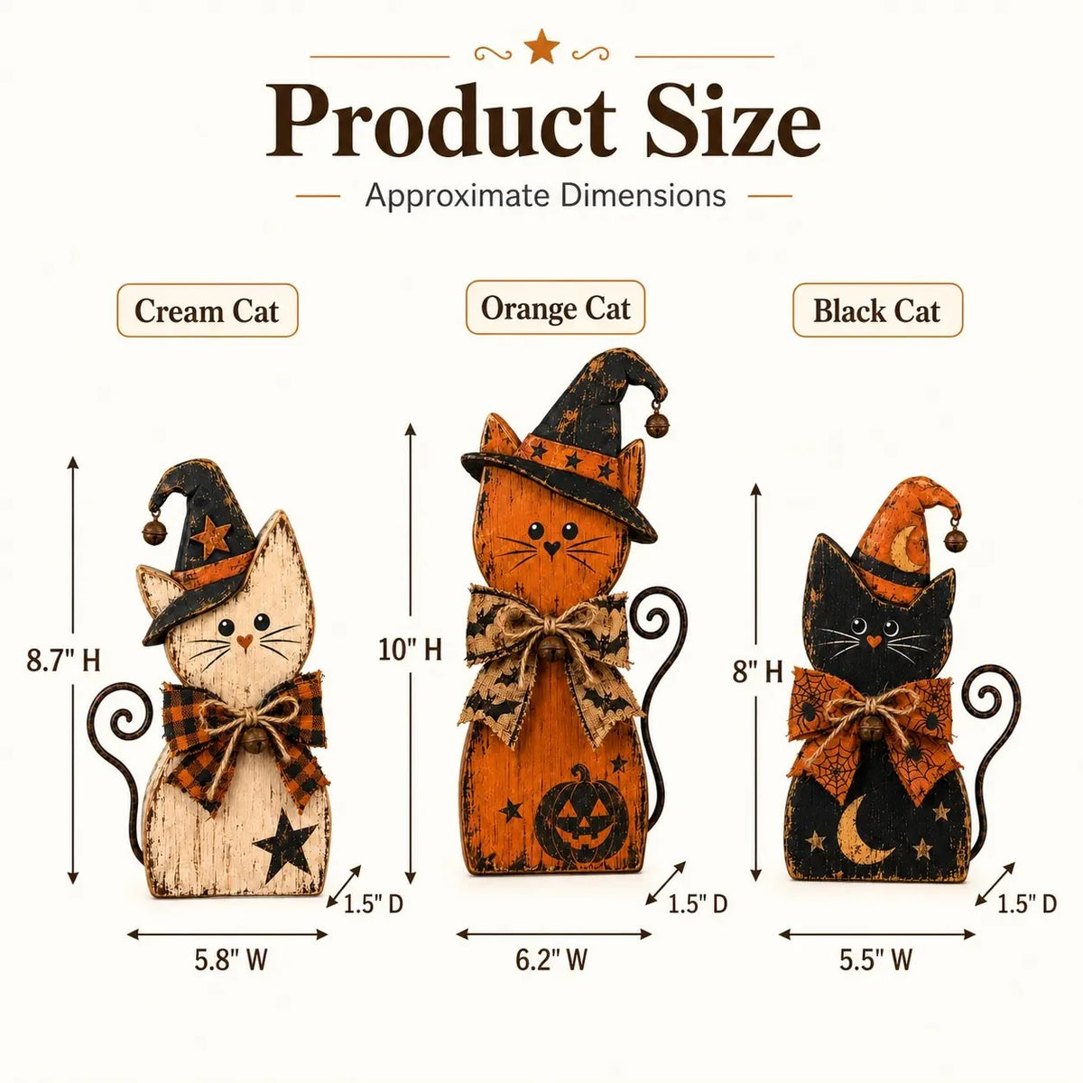 Pet-Friendly Vintage Witch Cat Decor Set for Daily Pet Care