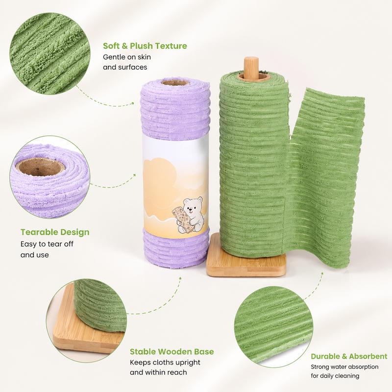 Reusable Tear-Off Plush Wipes for Daily Kitchen Cleanup