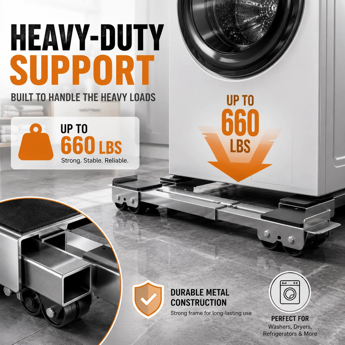 Purpose-Built 2-Pack Adjustable Telescopic Heavy Duty Metal Frame
