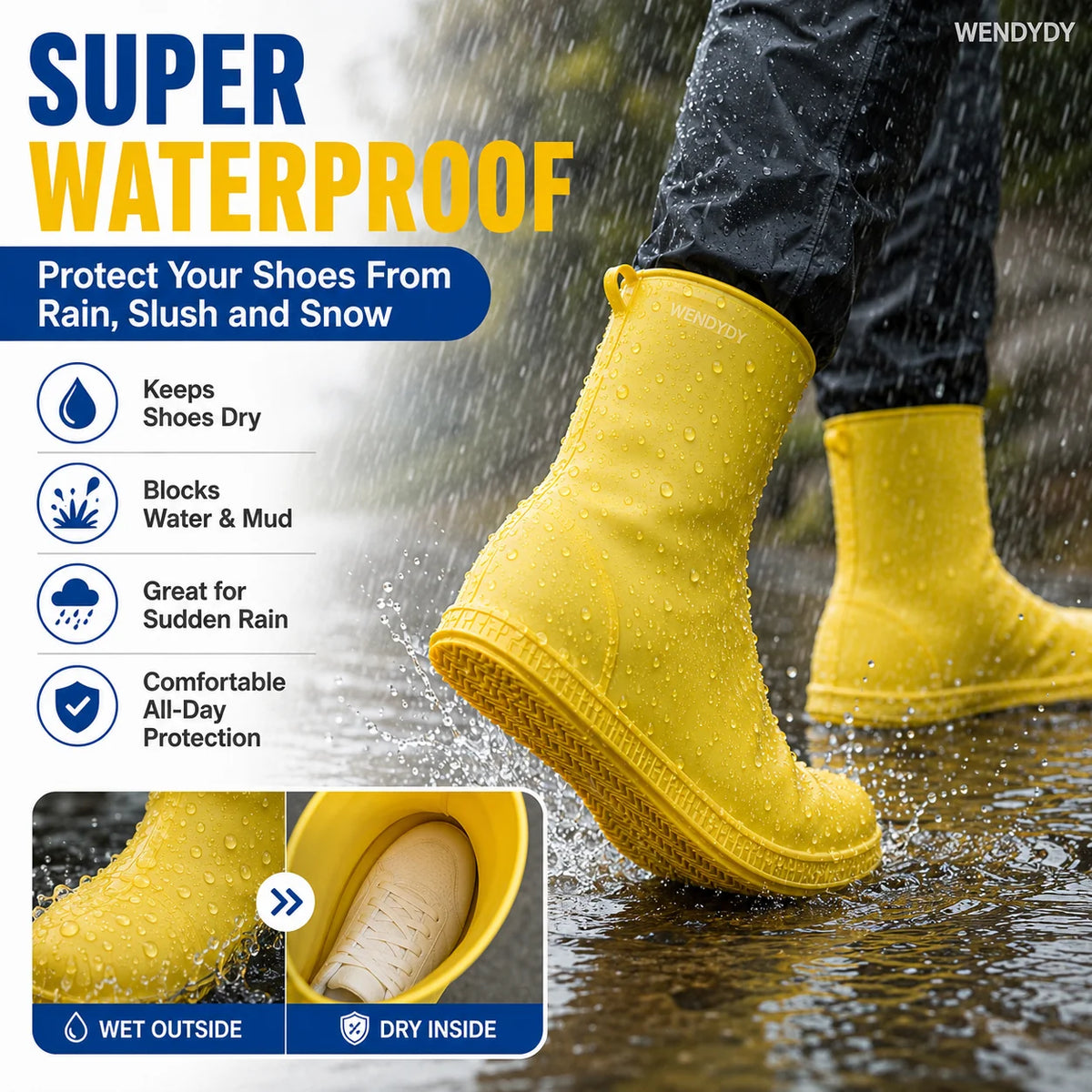 Task-Ready Thick Wear-Resistant Waterproof Shoe Cover for Home Upkeep