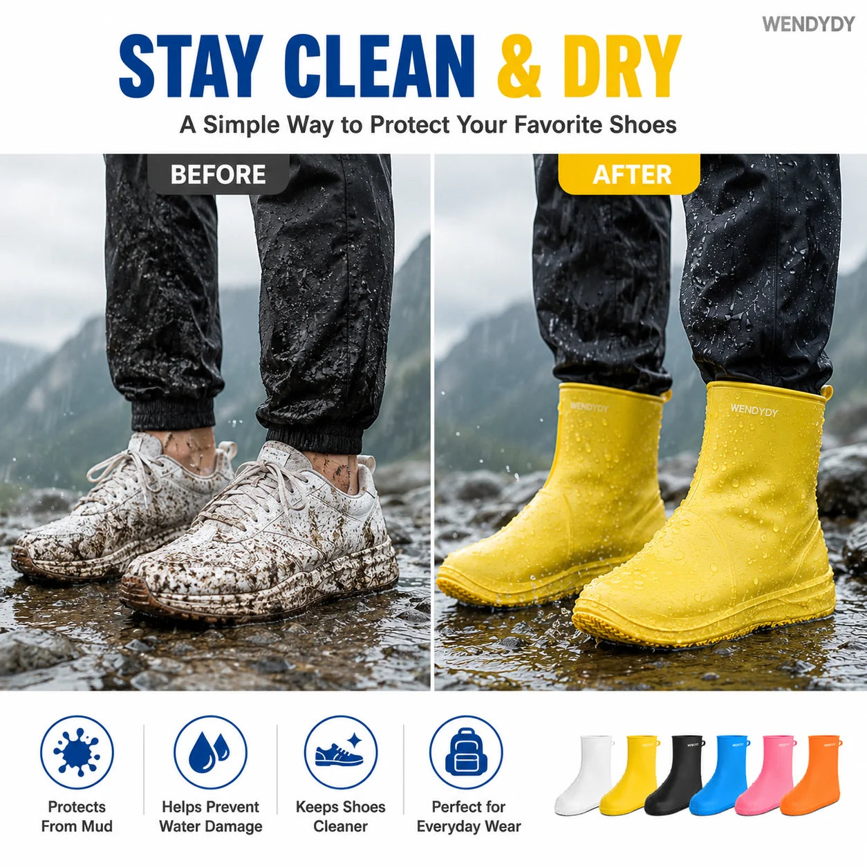 Task-Ready Thick Wear-Resistant Waterproof Shoe Cover for Home Upkeep
