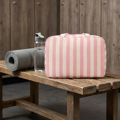 Space-Saving Striped hanging travel toiletry bag for Organized Storage