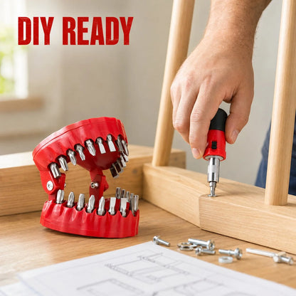28-Piece Driver Bit Kit in a Tooth-Shaped Desktop Holder