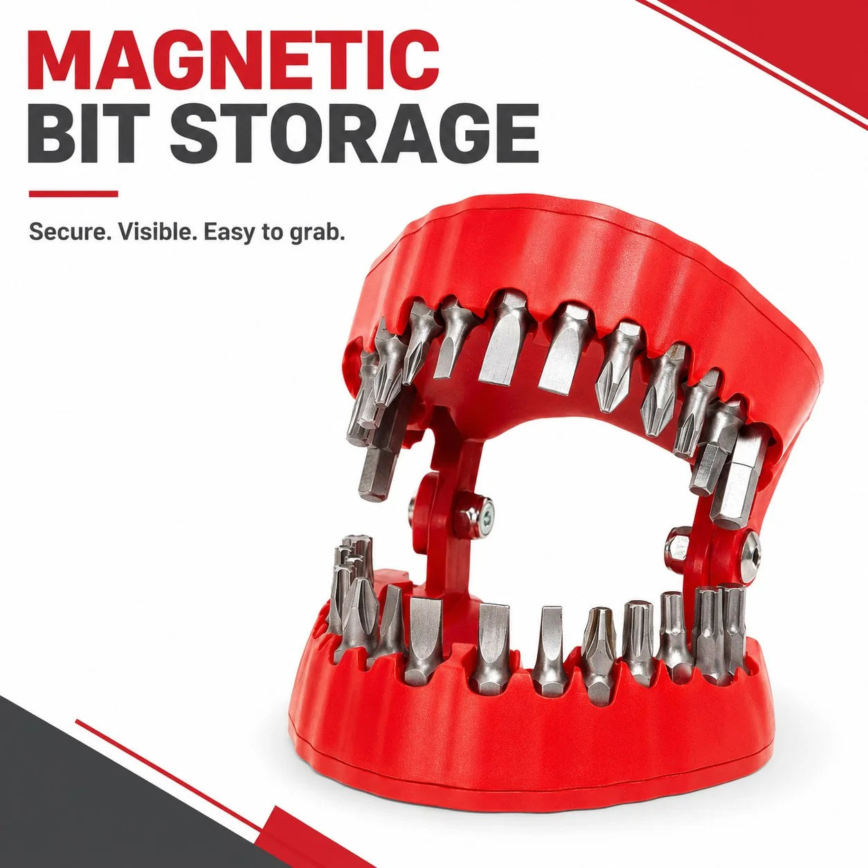 28-Piece Driver Bit Kit in a Tooth-Shaped Desktop Holder