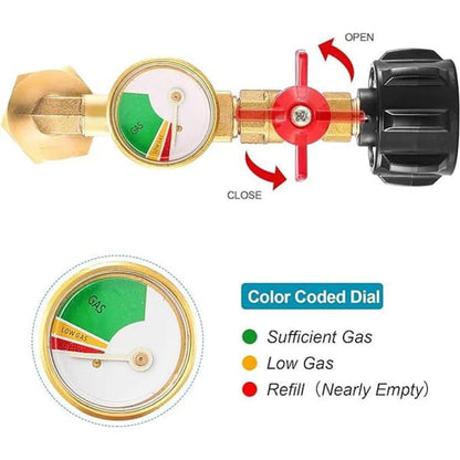 Purpose-Built Propane Refill Elbow – Tank Gauge for Everyday Use