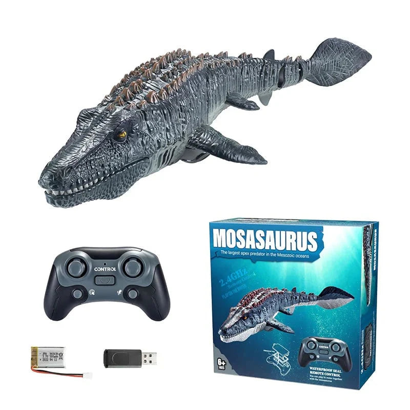 Hands-On 2.4G RC Mosasaurus Swimming Toy with Spray for Creative Play