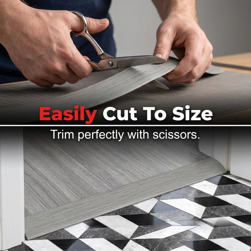 Space-Saving Self-Adhesive Flexible Floor Transition