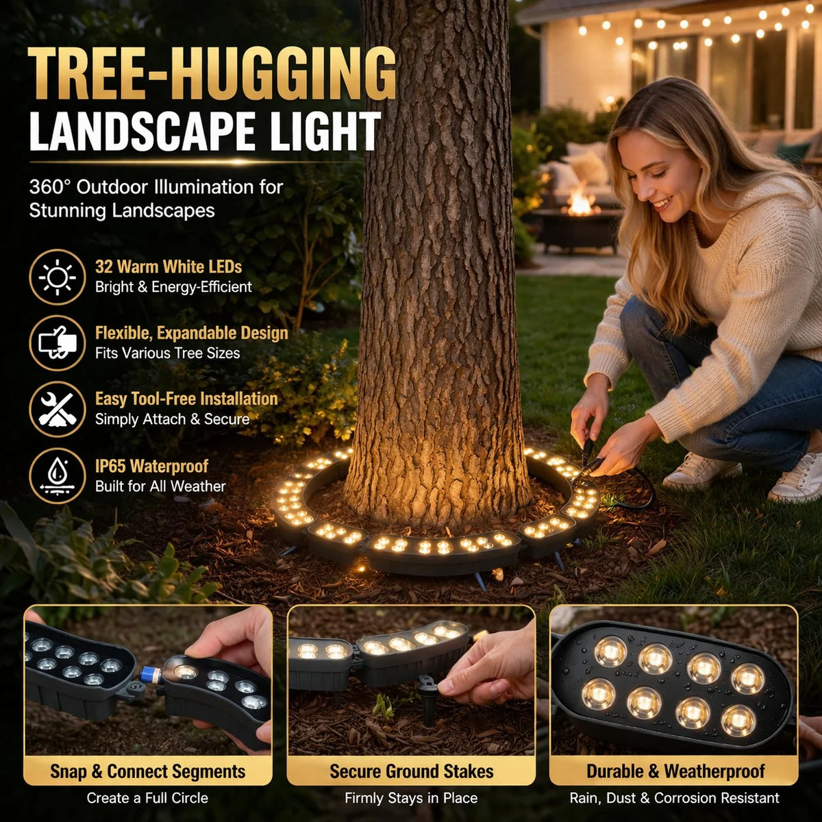 Modular Tree-Hugging LED Outdoor Landscape Light