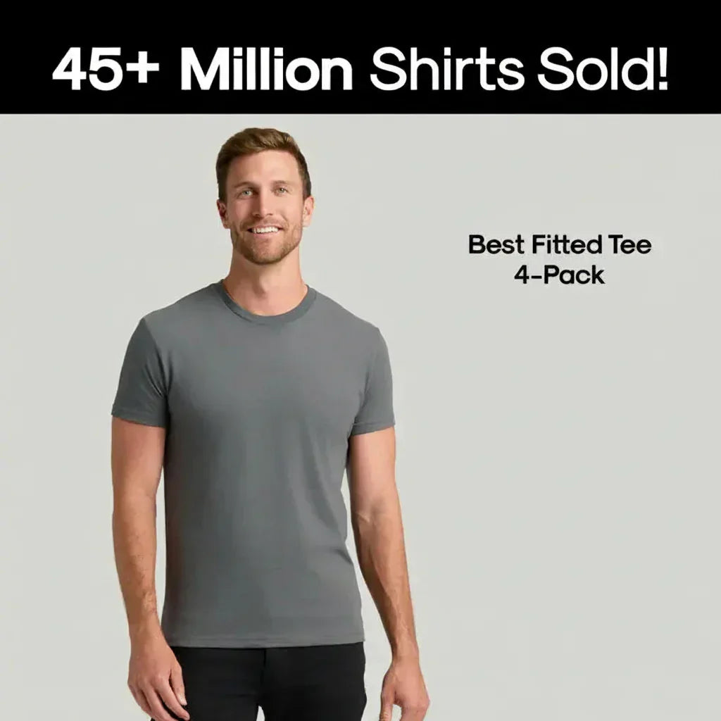 Men's Short-Sleeve Crew-Neck T-Shirt Set in a Versatile 4-Pack