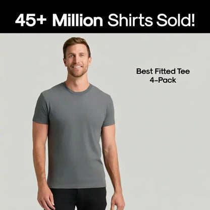 Men's Short-Sleeve Crew-Neck T-Shirt Set in a Versatile 4-Pack