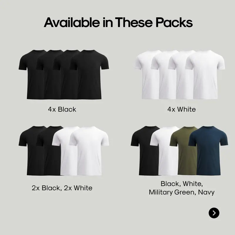 Men's Short-Sleeve Crew-Neck T-Shirt Set in a Versatile 4-Pack