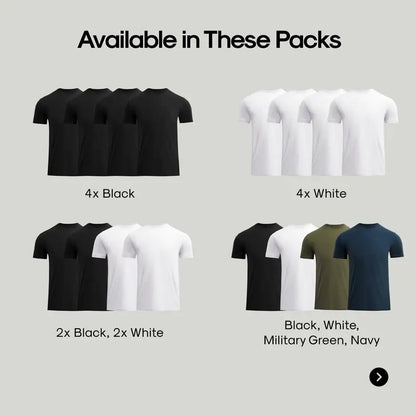 Men's Short-Sleeve Crew-Neck T-Shirt Set in a Versatile 4-Pack