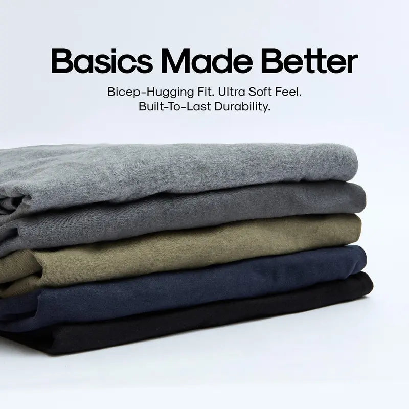 Men's Short-Sleeve Crew-Neck T-Shirt Set in a Versatile 4-Pack