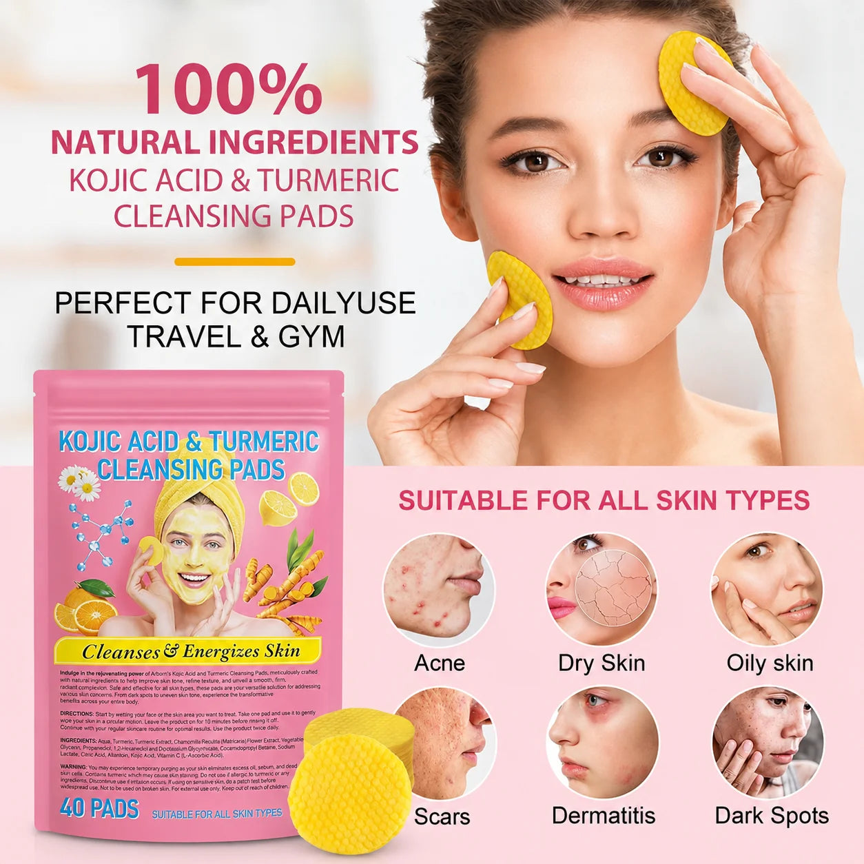 Easy-Care Visible brighteningTurmeric & Kojic Acid Cleansing