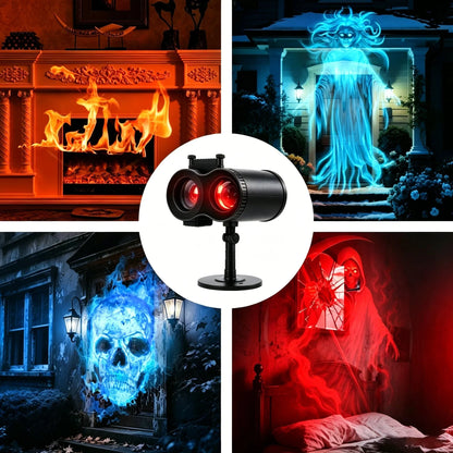 Ten-Pattern Halloween Projector for Walls, Yards, and Parties