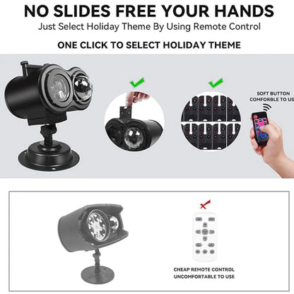 Ten-Pattern Halloween Projector for Walls, Yards, and Parties