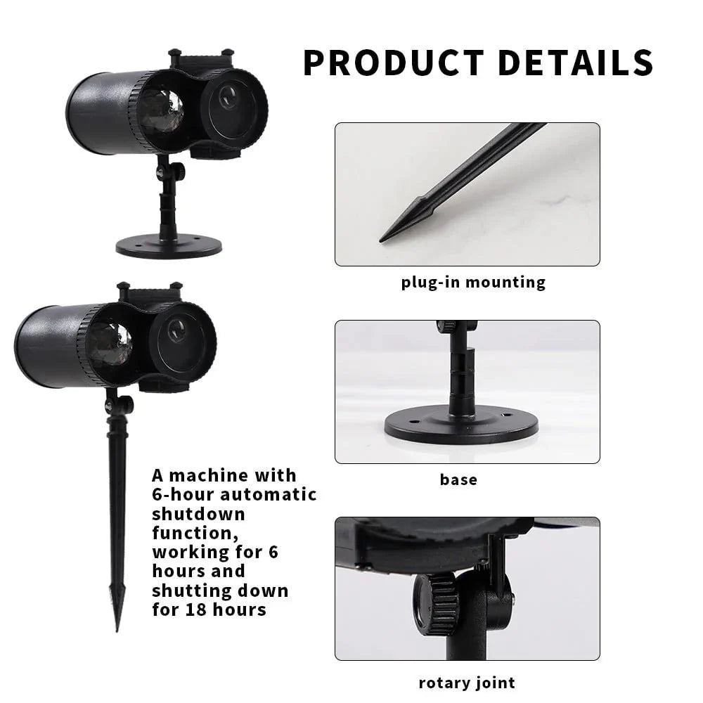 Ten-Pattern Halloween Projector for Walls, Yards, and Parties