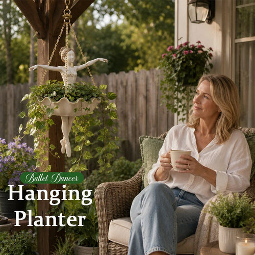 Outdoor Ballet Dancer Hanging Planter for Garden Display