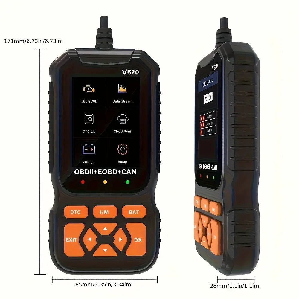 Vehicle-Ready TYIIPLUS V520 OBD2 Scanner Car Diagnostic Tool, Code