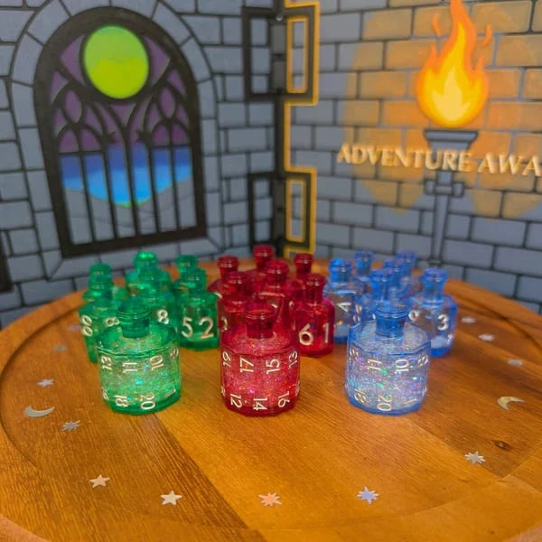 Purpose-Built Crescent Moon Liquid Core Potion Dice