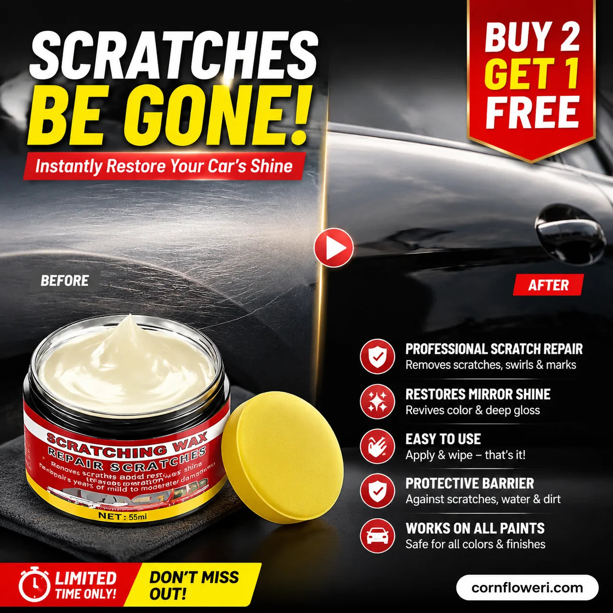 Vehicle-Ready Car Scratch Remover Wax for Garage Use