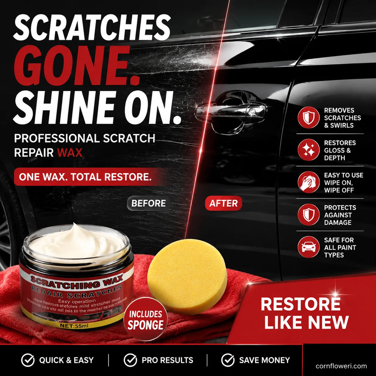 Vehicle-Ready Car Scratch Remover Wax for Garage Use