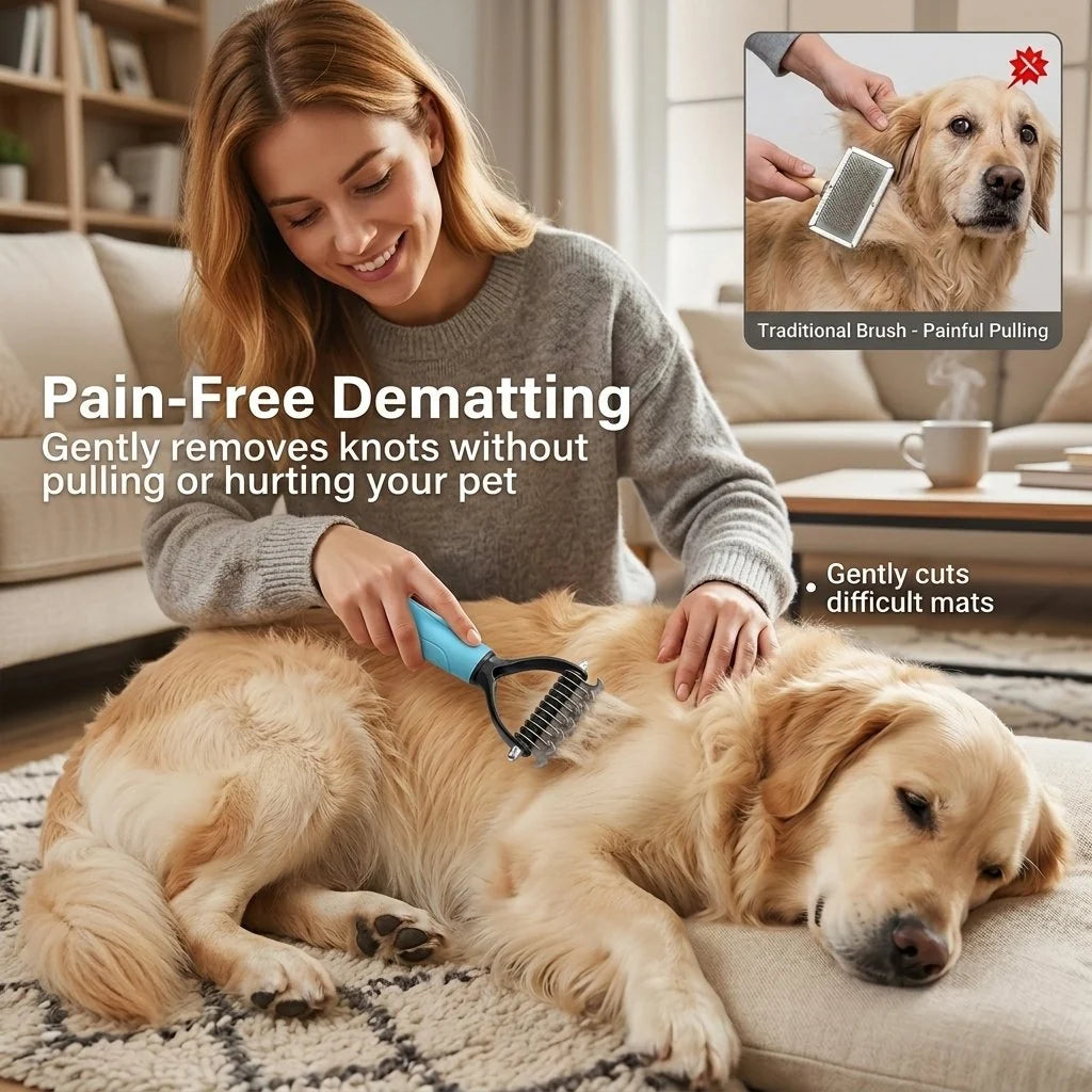 Gentle Pet Dematting & Deshedding Comb