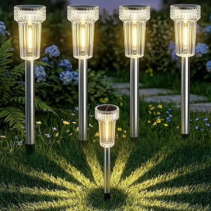 Outdoor Solar Pathway Lights with 360° Starburst Glow
